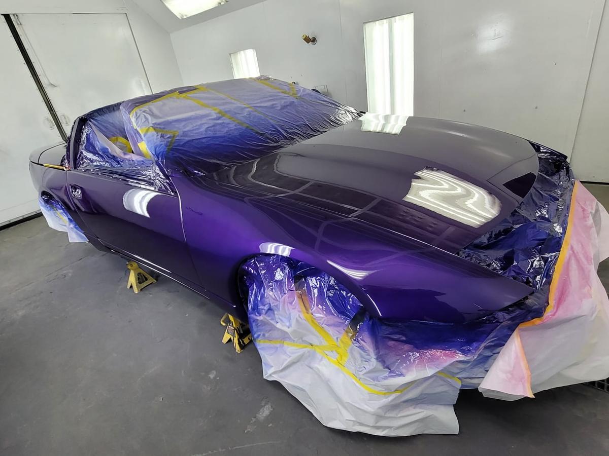 Purple coupe · in the booth